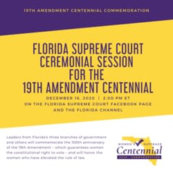 Women's Suffrage Centennial at the Florida Supreme Court